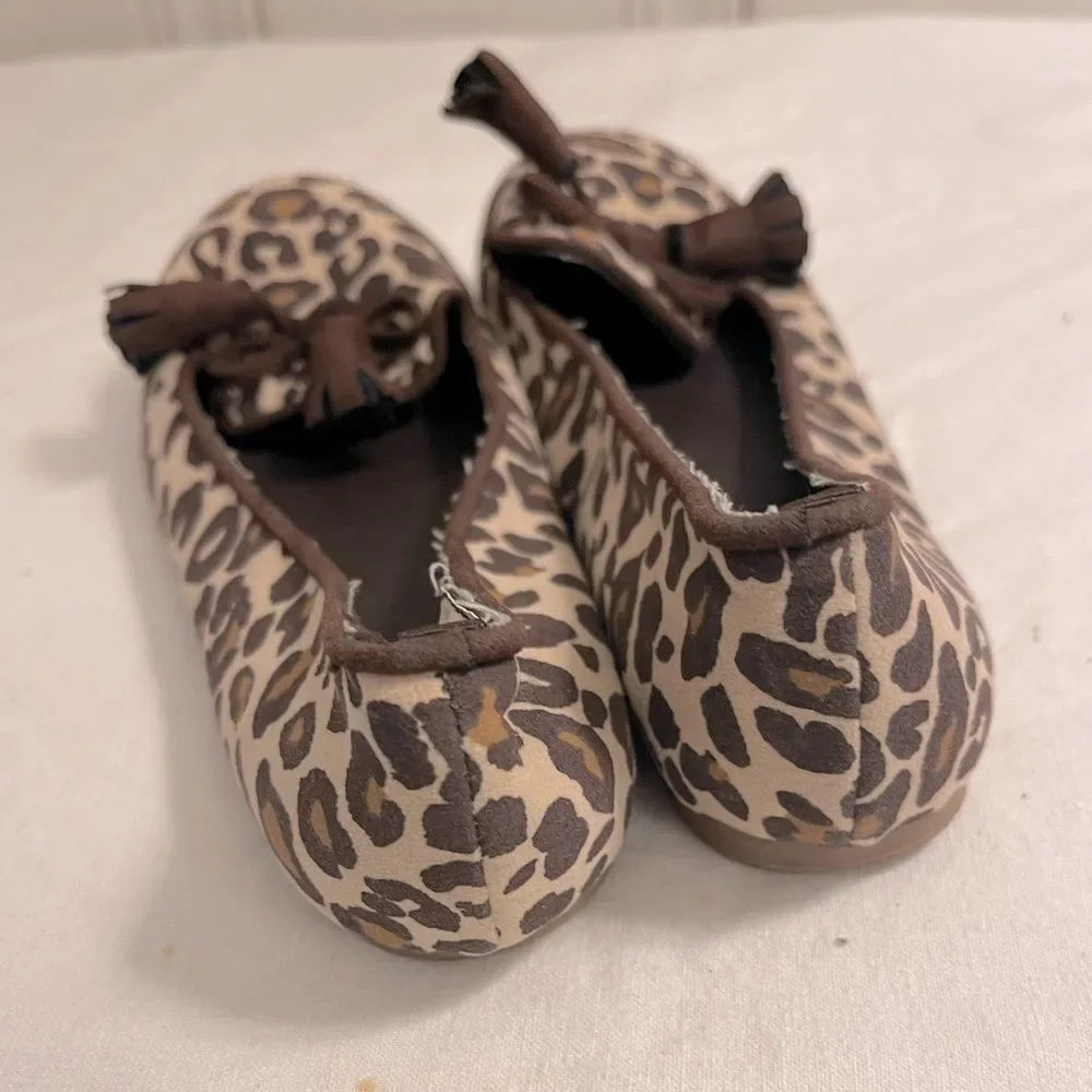 Girls Animal Print Slip On‎ Flat Shoes Size 13